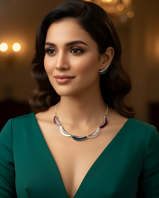 Blingss Exclusive Luxury Range Necklace Set For Ladies Anti Tarnish With Enamel Coating