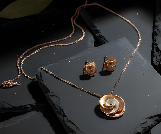 Blingss Exclusive Luxury Range Flower Pendant Necklace Set For Ladies Anti Tarnish With Enamel Coating