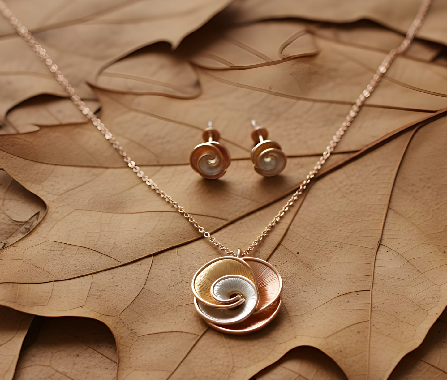 Blingss Exclusive Luxury Range Flower Pendant Necklace Set For Ladies Anti Tarnish With Enamel Coating