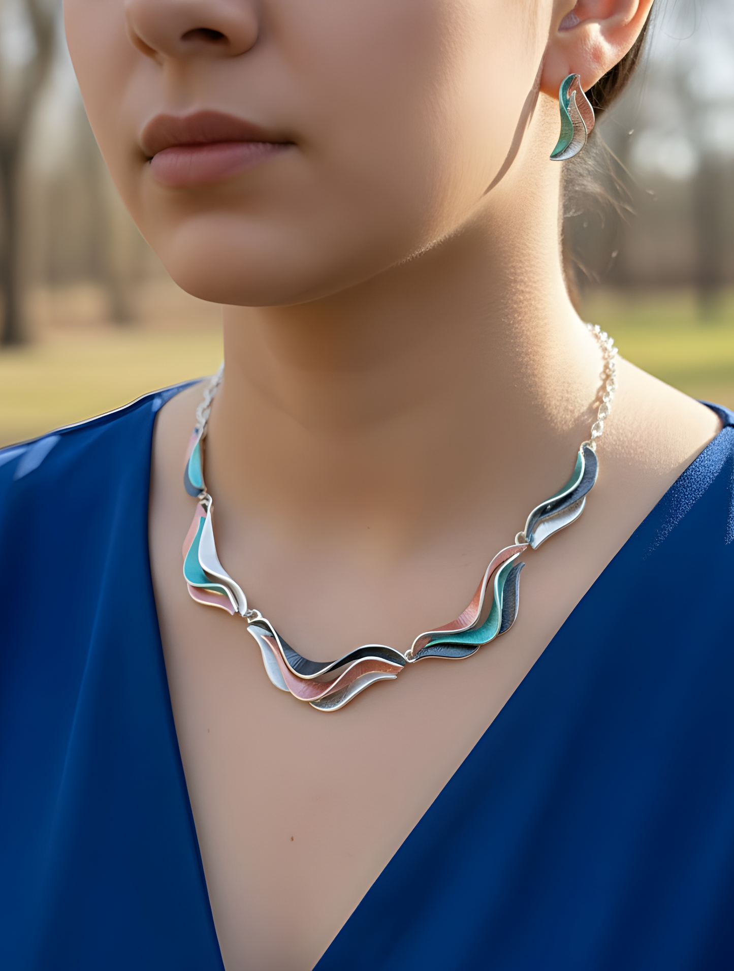 Blingss Exclusive Luxury Range Necklace Set For Ladies Anti Tarnish With Enamel Coating