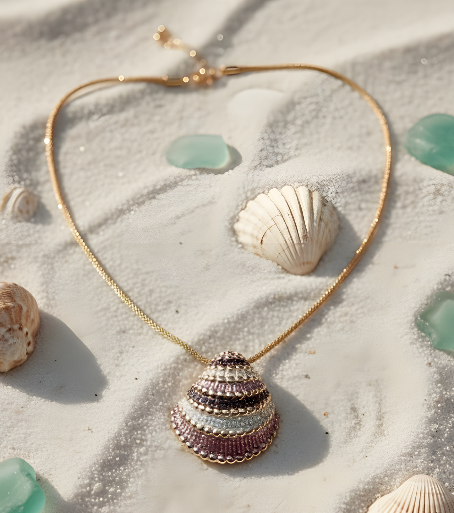 Blingss Exclusive Luxury Range Shell Pendant Necklace Set For Ladies Anti Tarnish With Enamel Coating