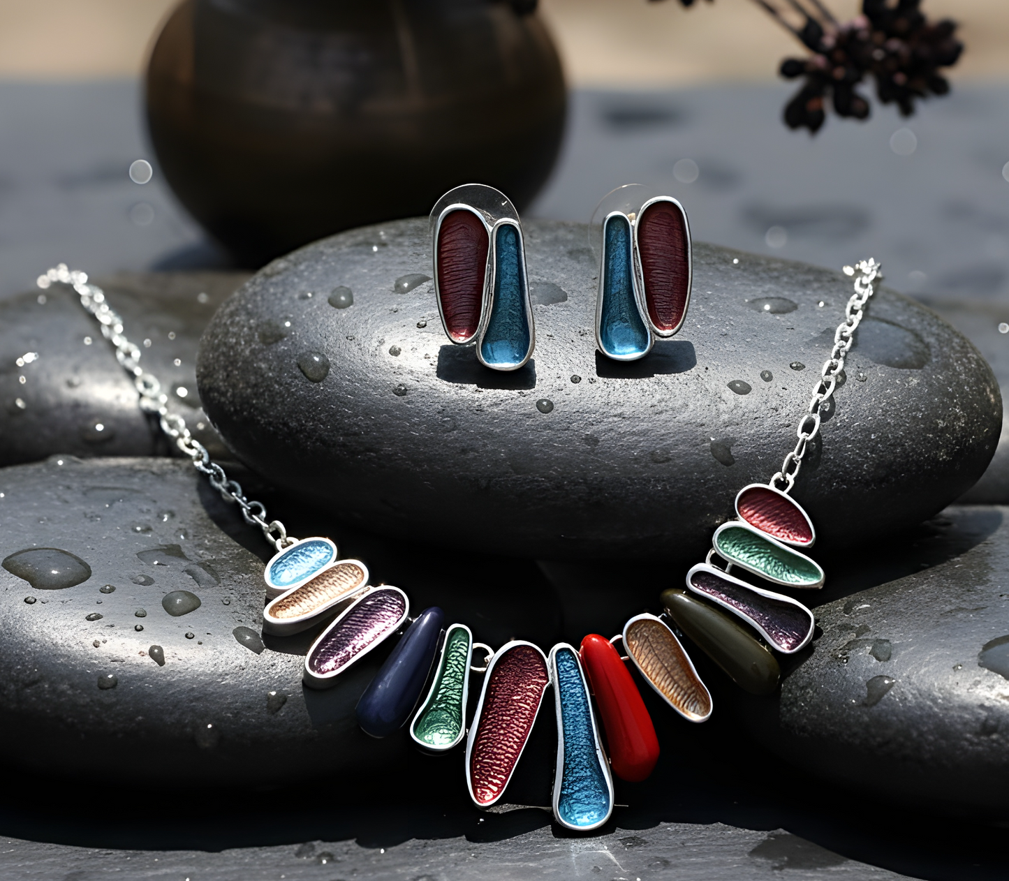 Blingss Exclusive Luxury Range Necklace Set For Ladies Anti Tarnish With Enamel Coating