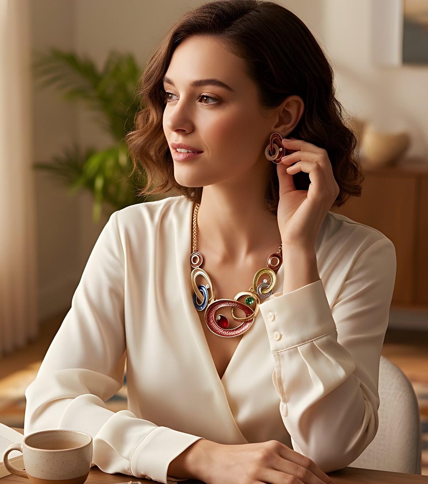 Blingss Exclusive Luxury Range Necklace Set For Ladies Anti Tarnish With Enamel Coating